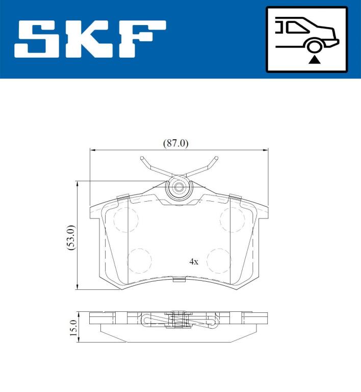 Jogo de 4 pastilhas de travão SKF ref. VKBP 90229